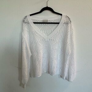 Becool Women’s White Crocheted Sweater with Long Sleeve

Size L